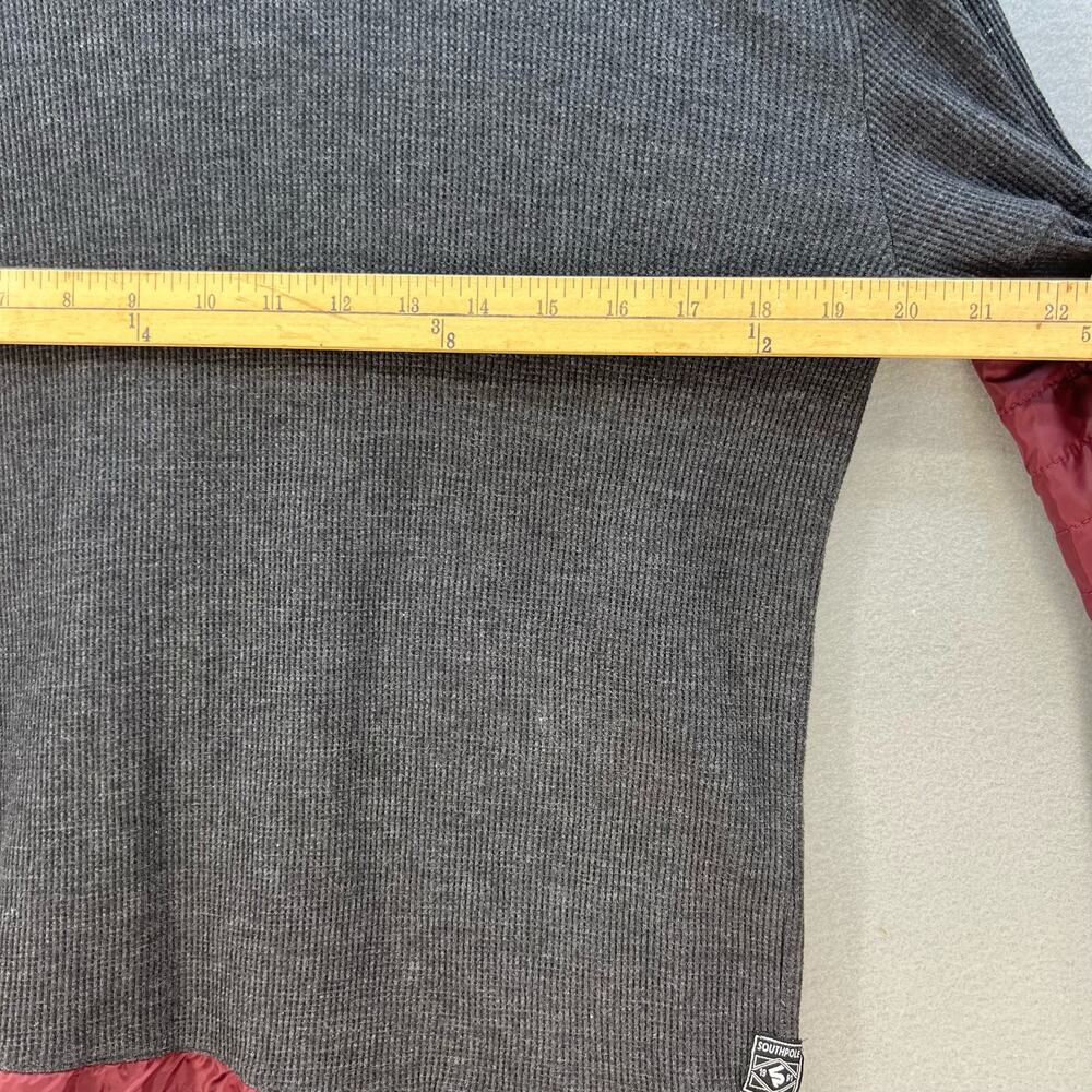 Southpole Top Women's XL Grey Maroon Crew Neck Pullover Sweatshirt Gorpcore - Picture 2 of 12